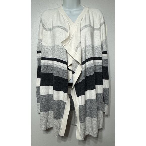 LOFT Sweaters - Loft Sweater Open Cardigan Women’s Size XS Draped Striped Wool Blend NEW